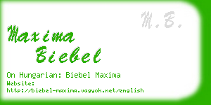 maxima biebel business card